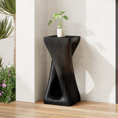 Table d'appoint d'extérieur, table de bout en forme de torsion, table d'appoint décorative, table de tabouret de jardin pour le balcon de la plage, côté piscine, béton léger, texture semblable au bois