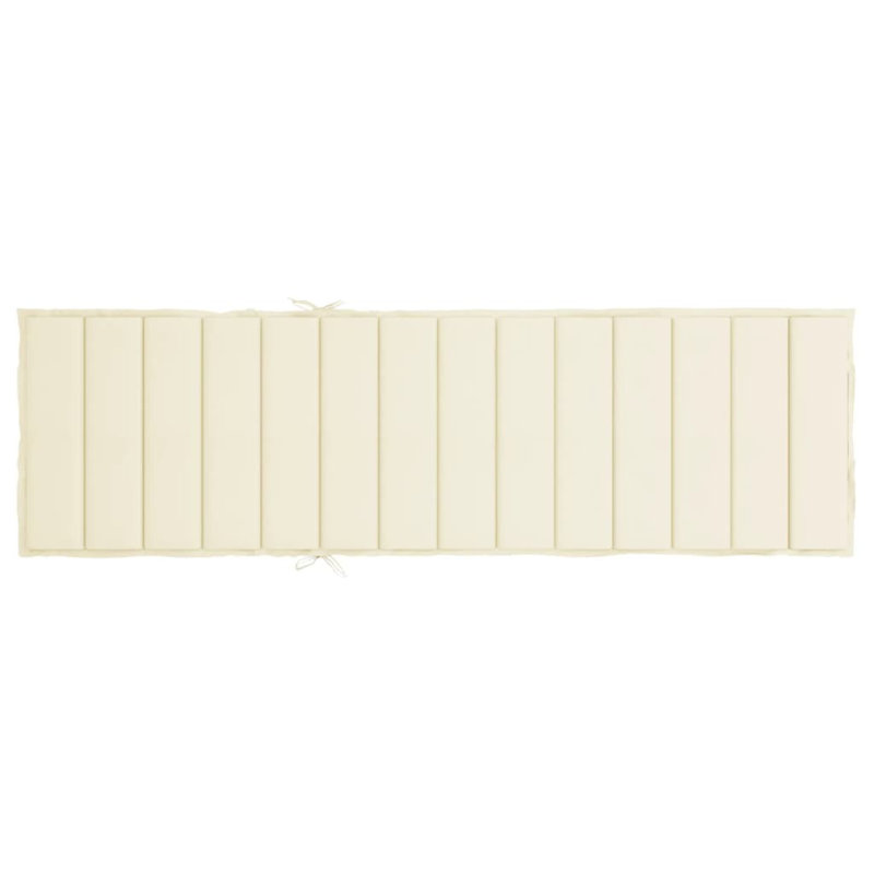 Coussin de chaise longue d'extérieur 100% polyester Oxford, 23.6" H x 78.7" W x 1.2" D, Fabric - Cream