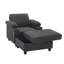 Chaise longue d'intérieur de 37 po de largeur avec dossier inclinable, repose-pieds avec rangement, 2 porte-gobelets et ports USB-633223410