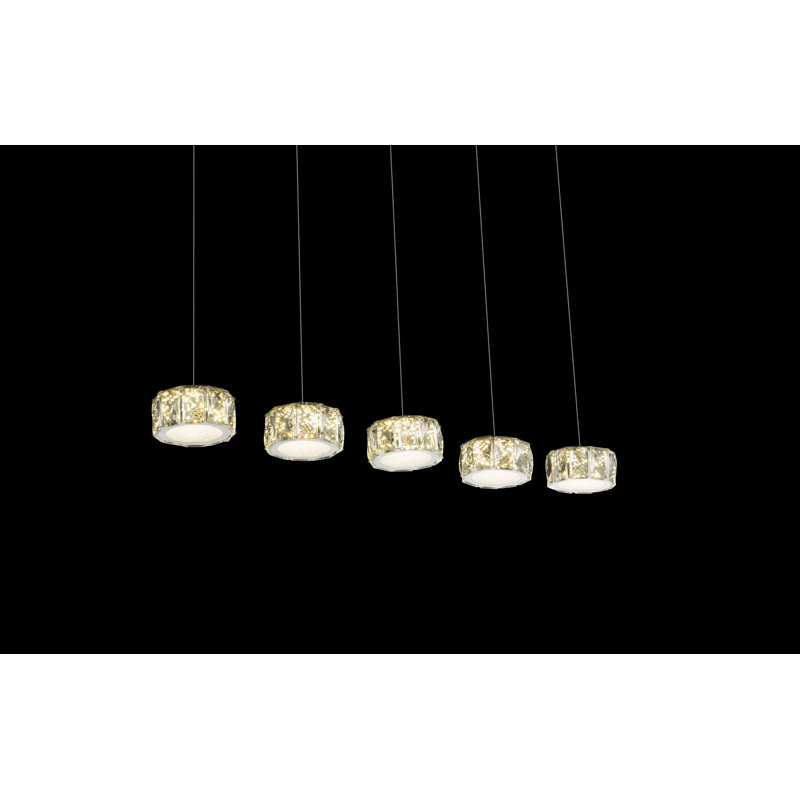 Amur 7 - Light Chrome LED Kitchen Island Pendant
