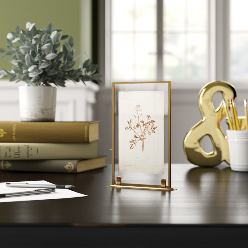 Marian Brass Metal Gilded Picture Frame, 5" x 7"