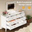 Commode 6 tiroirs avec miroir lumineux-1115395364