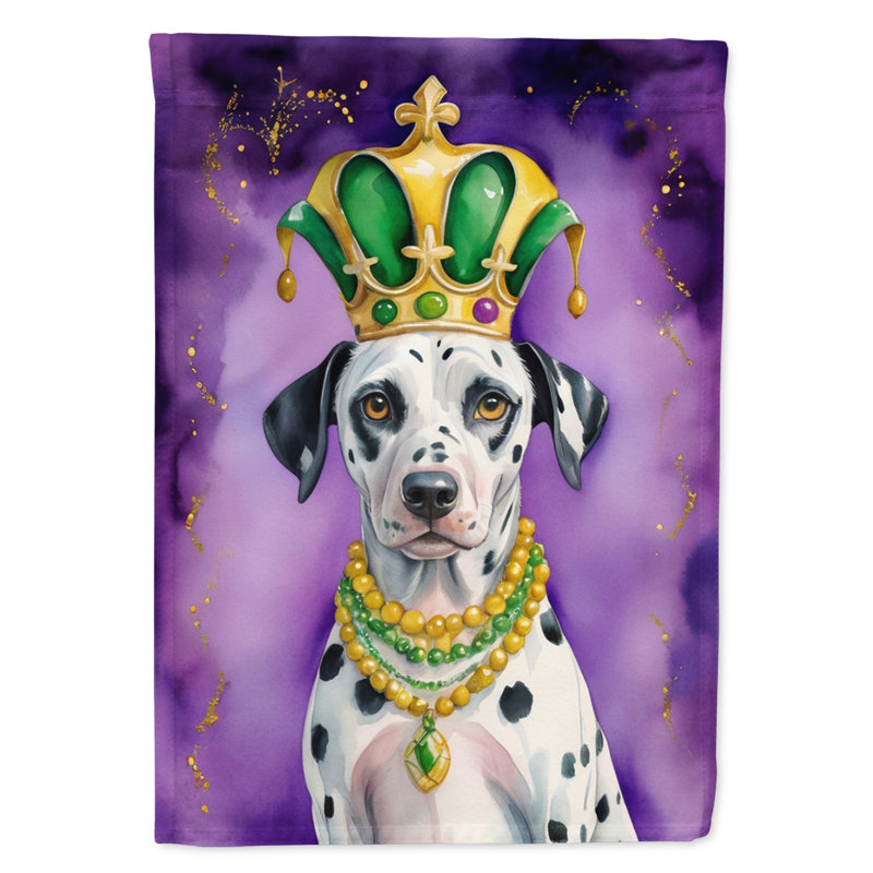 Double Sided 40'' H x 28'' W Polyester Mardi Gras House Flag