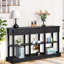 Console Stable - Buffet rétro noir avec grand tiroir et tablette de rangement pour les essentiels de la maison