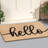 Natural Coir Flocked “Black Hello” Door Mat, Heavy-Duty Non-Slip PVC Backing, Low-Profile Outdoor Doormat-747299762