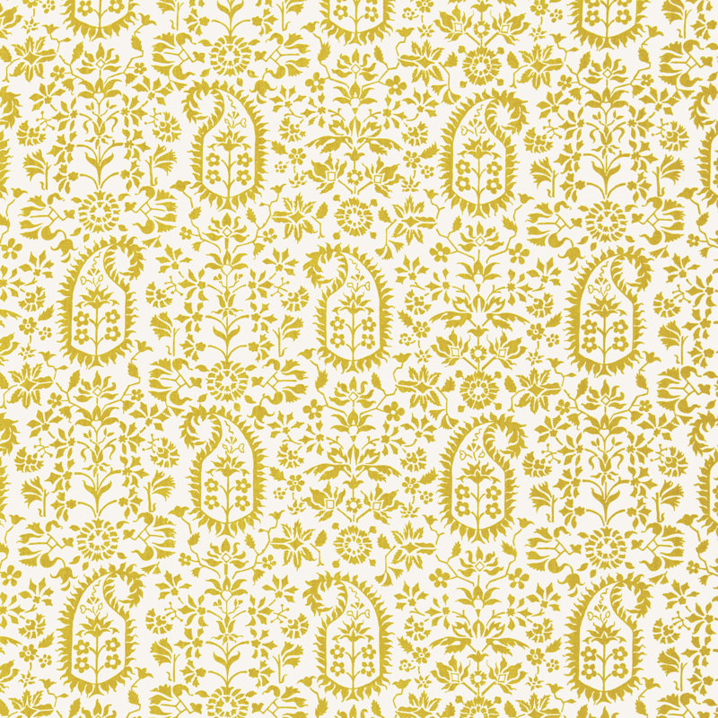 Kalika Paisley Print Fabric, Citron