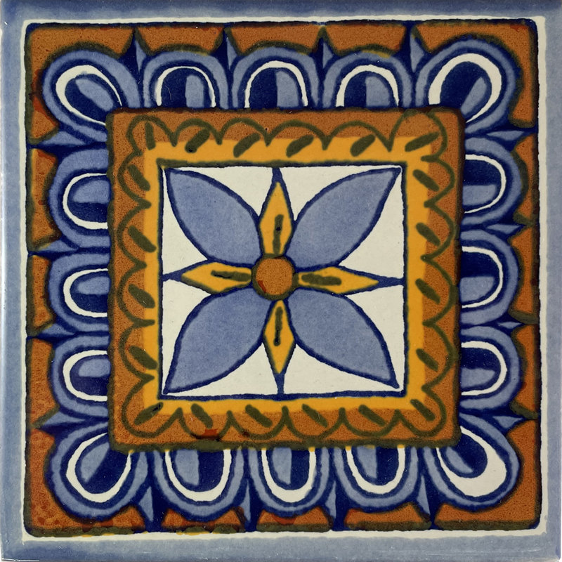 4.2" x 4.2" 9pcs TalaMex Orizaba Talavera Mexican Tile