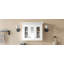  Armoire de salle de bain 35 "avec miroir, armoire de salle de bain murale avec 5 tablettes réglables et portes en verre, blanc