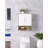 Bathroom Wall Cabinet with Double - Door, Bottom Shelf, Wavy - Patterned Doors, Adjustable Inner Shelf, Easy Installation, White & Natural Wood