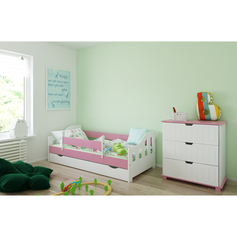 Lawrence Cabin Bed with Storage Included, Pink, European Toddler (80 x 180 cm)