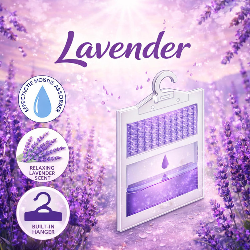 Hanging Moisture Absorber Dehumidifier Fresh Linen Lavender Wardrobe Damp Mould Condensation Remover Closet Storage (Pack Of 24)