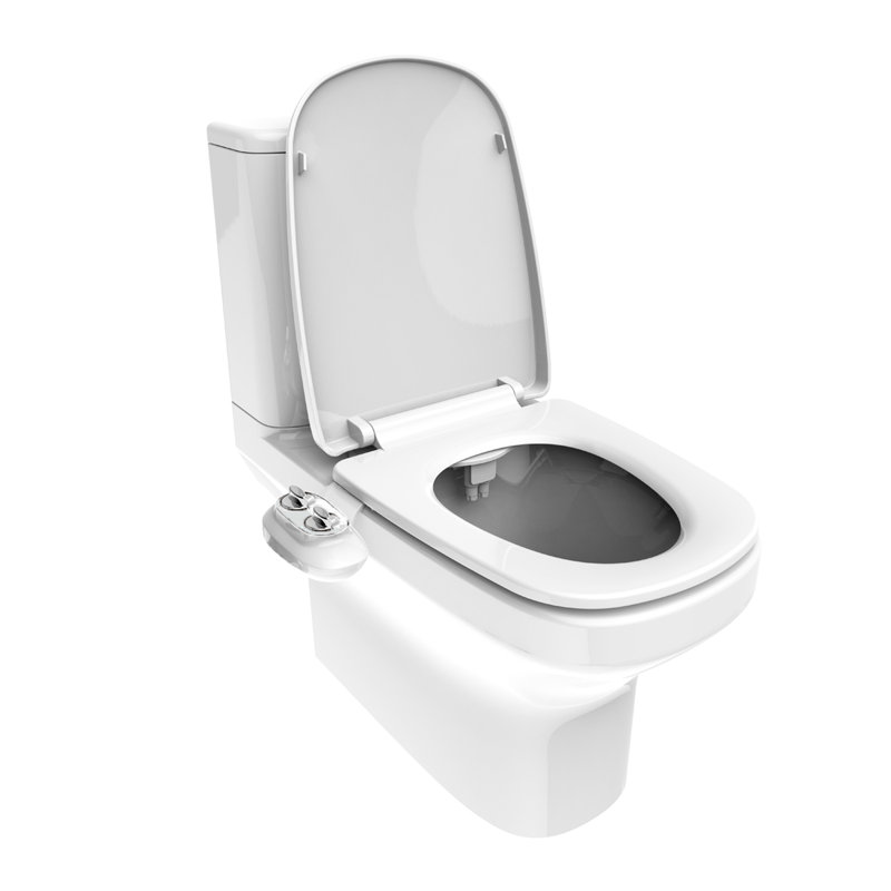 Bidet de toilette avec douchette à double jet pour le lavage avant et arrière, deux poignées de réglage de la fonction de l'eau, s'adapte à la plupart des sièges, option hygiénique, contrôle de la direction du débit féminin, alternative
