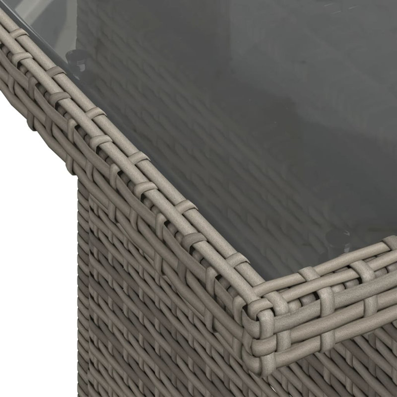 Ensemble de canapé de patio 10 pièces avec coussins en rotin de polyester, Gris, Marine