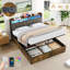 Storage Bed With Led And Usb Industrial Style-1409286814