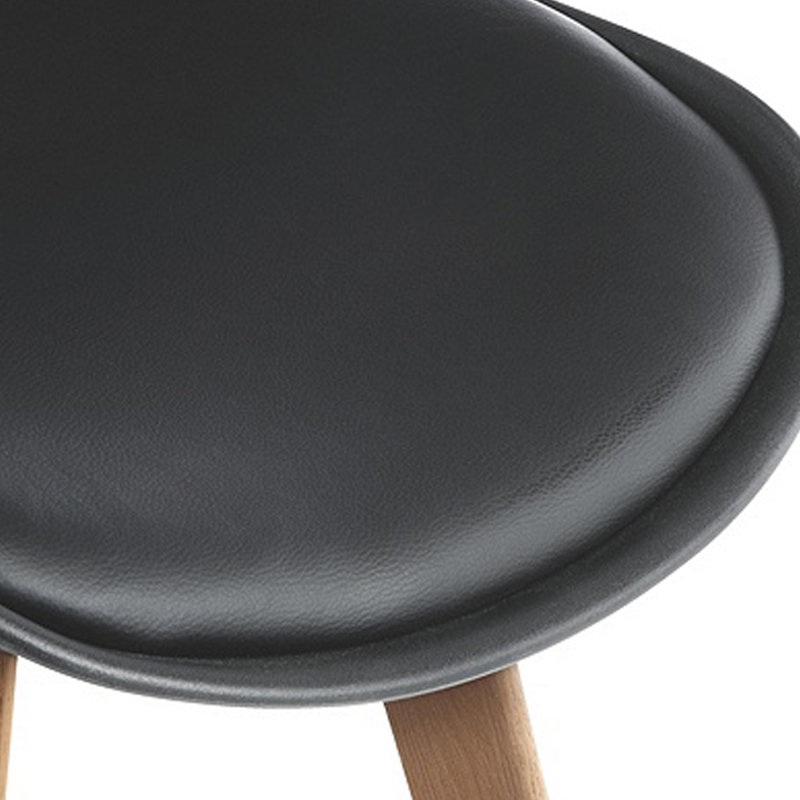 4 Ayden Upholstered Dining Chair with Cushion Seat Padding, Black