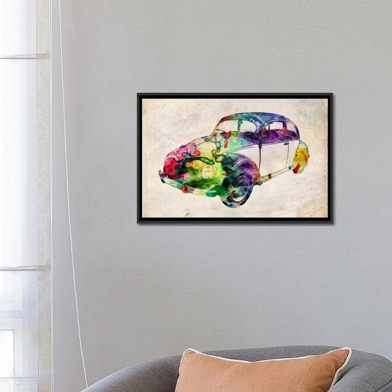 Reproduction d'art graphique sur toile «Beetle (Urban)» par Michael Tompsett, H 18 po x l 26 po x P 1,5 po, Pas de tapis