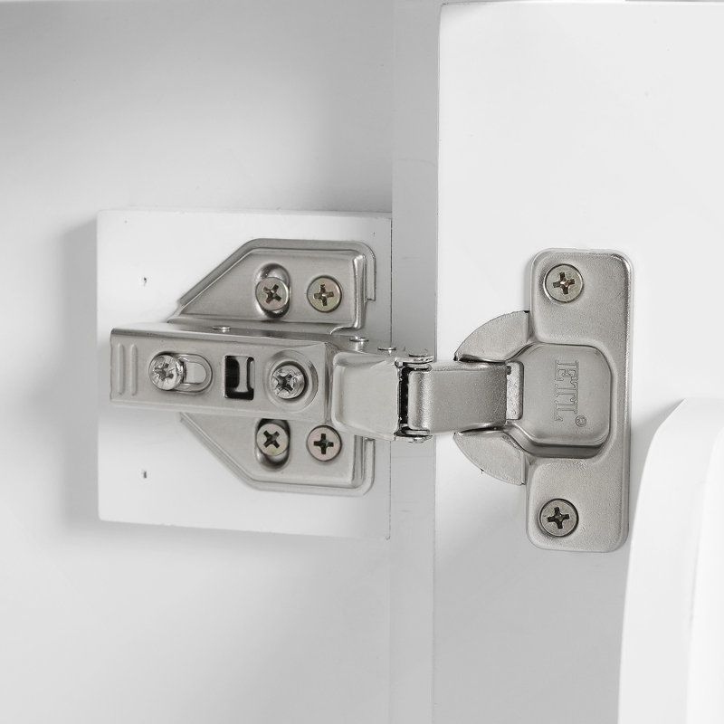 Meuble-lavabo de 20 po avec lavabo, armoire de salle de bain avec porte à fermeture douce, support de rangement et tablette réglable