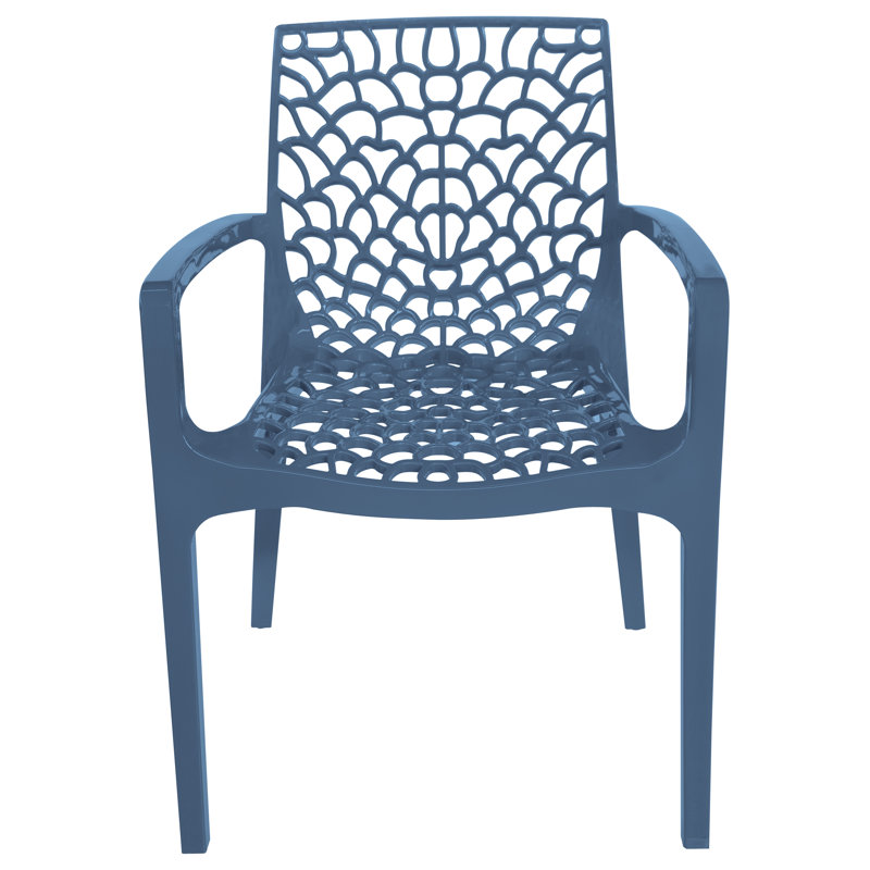 Fauteuil de salle à manger Spider Web Design, Bleu brillant Avio