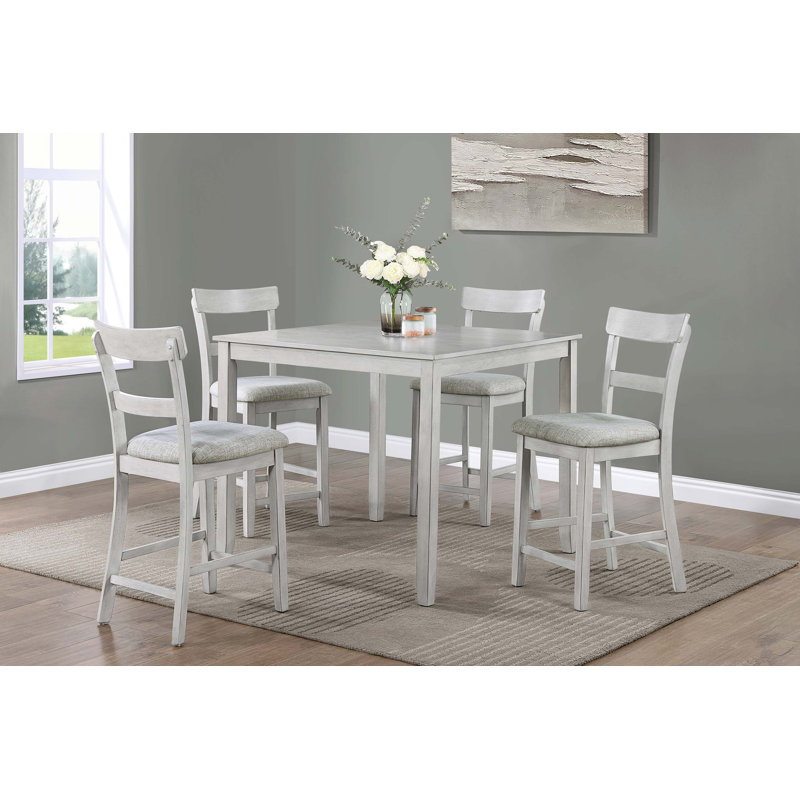 Ensemble de table de salle à manger à hauteur de comptoir 5 pièces Rustic Farmhouse