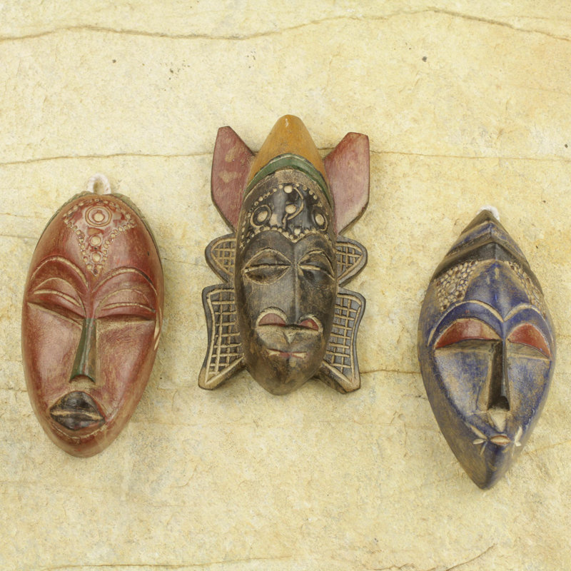 Ensemble de décoration murale 3 pièces mask mawunyo McHenry