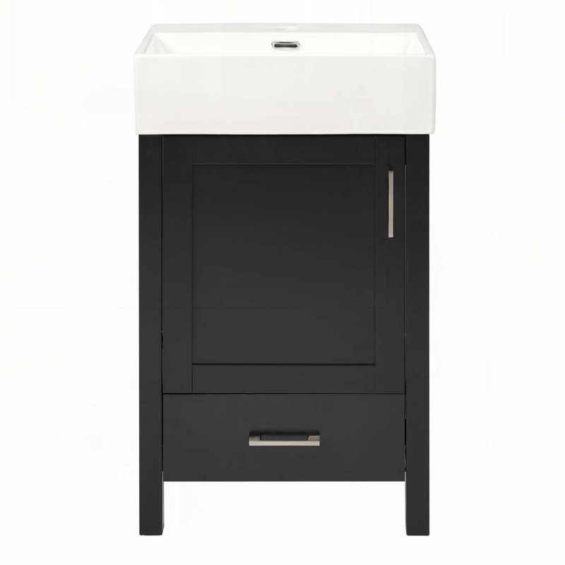 Bathroom Vanity with Ceramic Sink, Black