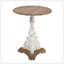 Table basse ronde antique blanche