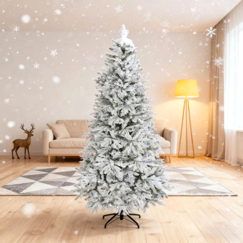Arbre de Noël artificiel givré 7,5 pi