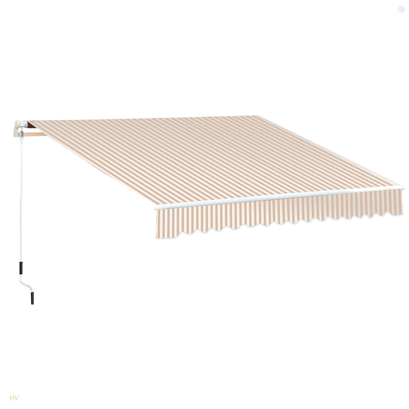 Auvent rétractable, auvents de patio, abri pare-soleil avec manivelle, tissu résistant aux rayons UV et à l'eau et cadre en aluminium pour terrasse, balcon, cour