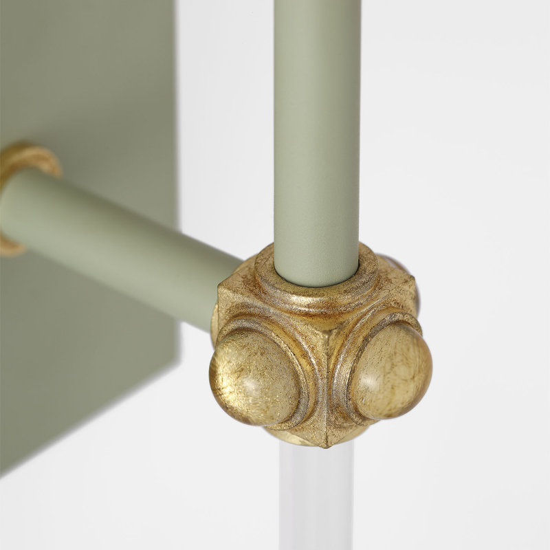 Julie Neill Lucia 21" Cordless Sconce with Linen Shade, Celadon/Crystal