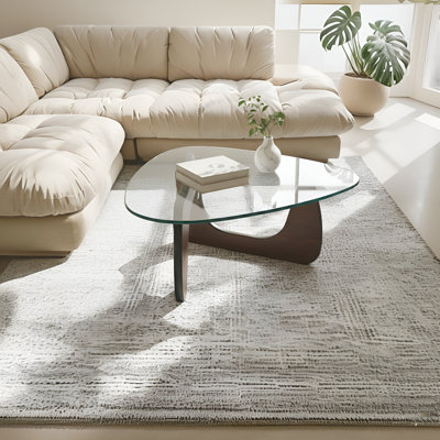 Modern Triangle Design With Solid Wood Base And Clear Glass Top Accent-walnut Brown