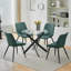 Bhevin Round Glass Top Metal Base Dining Table-1265932517