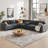 133" L-Shaped 6-Seater Sectional Sofa - Corduroy Fabric, USB Charging, Adjustable Seats, Center Console & Storage Armrests-799335763