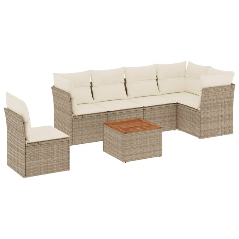 Ensemble de canapé de jardin Vidaxl, Blanc, Beige