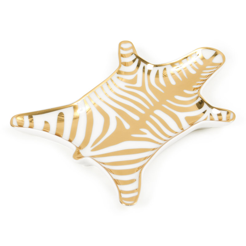 Zebra Stacking Dish, Gold