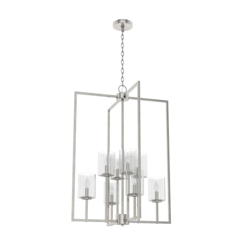 Luminaire suspendu géométrique à 8 lumières Kerrison, Blanc