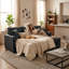 Canapé-lit modulaire réversible de 82 po avec méridienne de rangement et lit escamotable, canapé en L respirant en tissu pour petits espaces-235046505