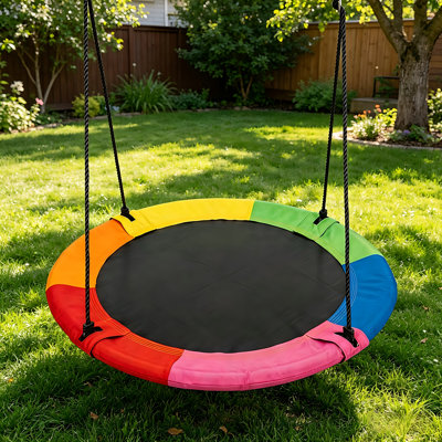 Balancelle arc-en-ciel 40 pouces pour enfants et adultes | Balançoire pour arbre robuste avec capacité de 600 lb et certification de sécurité