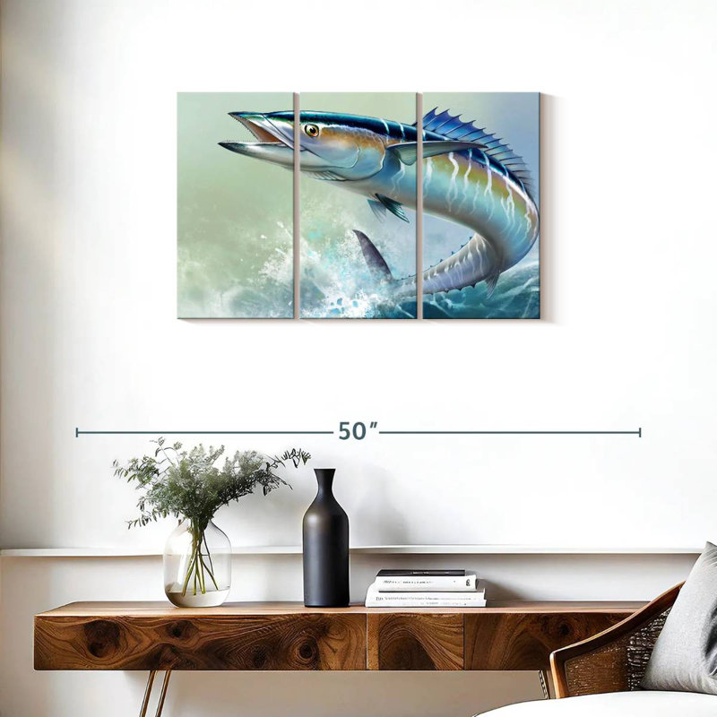 Brampt Wahoo Fish On Waves, 20" H x 33" W
