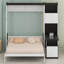 Lit escamotable pliable avec bureau, étagère et rangement
