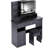 41" Large Size Left Drawer Desktop Vanity Table+Cushioned Stool Dresser Set, 2 AC+2 USB Power Station, Hair Dryer Stand, Extra Large Touch Control LED Mirror, 3-color Switch, EPA, GCC, UL Certificate-285411597