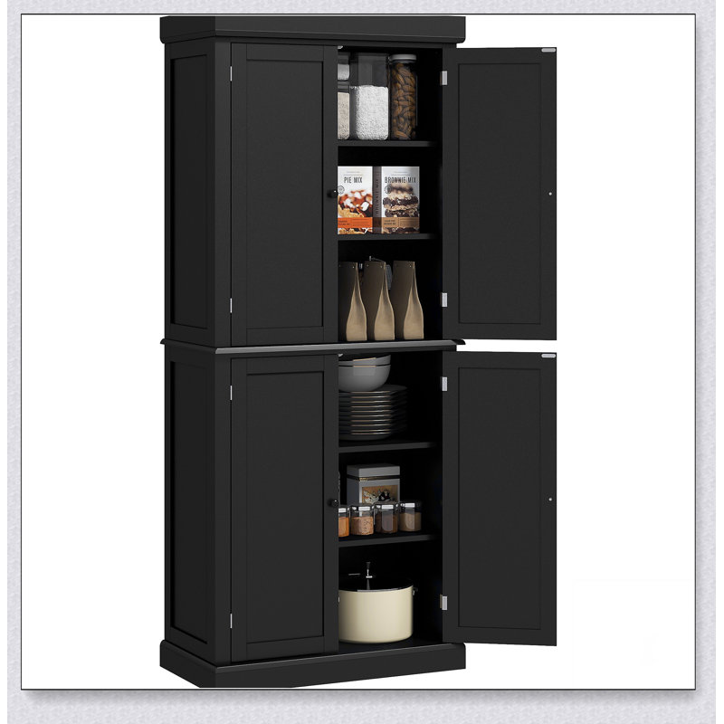 Armoire de cuisine 72,5 po avec 4 portes et armoire de rangement autoportante