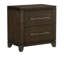 Chambre à coucher de style contemporain avec table de chevet 1 pièce et 2 tiroirs brun foncé