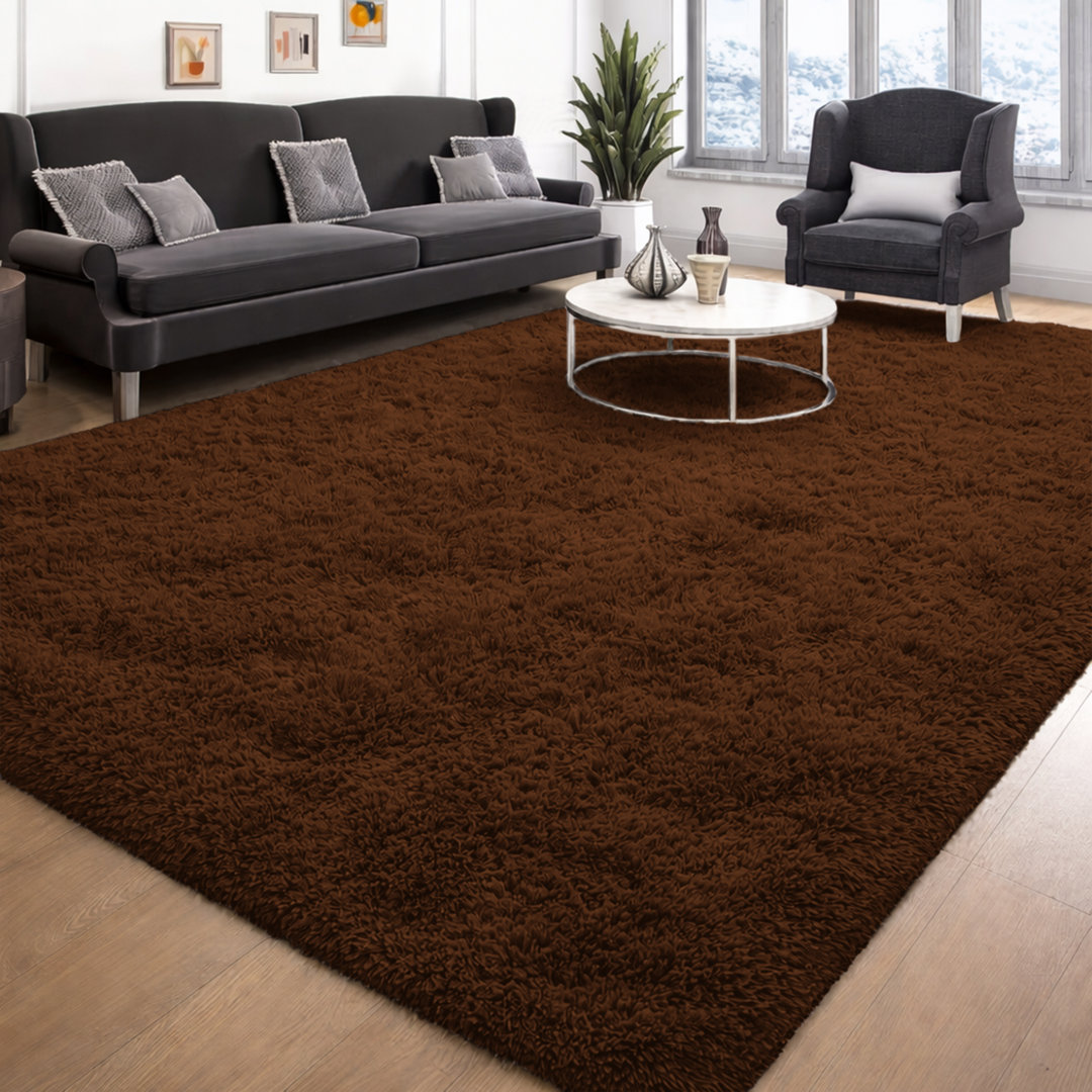 Solid Colour Shag 140cm X 200cm Area Rug