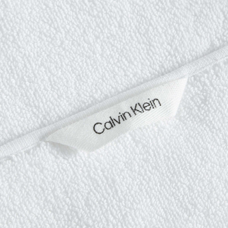 Calvin Klein Entwine Solid Cotton 2 Piece Bath Sheet Set, White