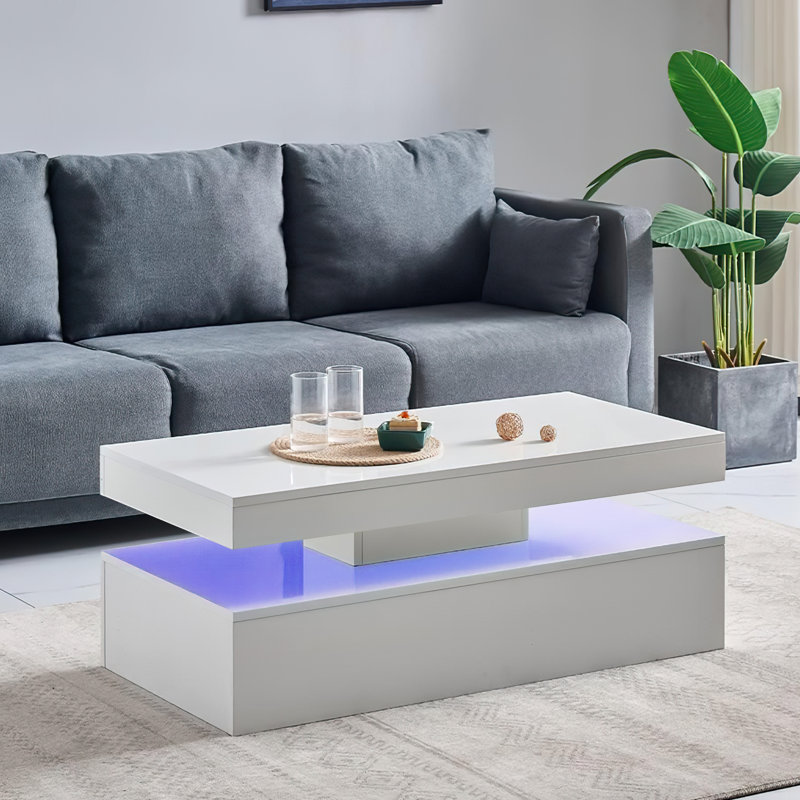 Coffee Table with Storage, White