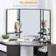 Coiffeuse de coin, bureau de maquillage avec miroir en 3 parties et 5 tiroirs-1422277390