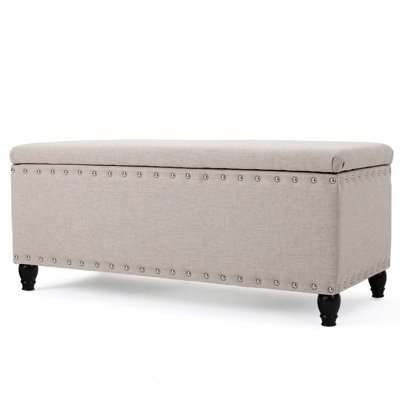 Storage In Dark Brown Birch Legs And Fabric For Dressing Table Area, 17.88"D X 41.02"W 17.88"H Blue, With
