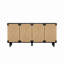 Meuble télé en bois Accent Buffet Buffet avec portes en grillage et brossé à la mer, pour le couloir, l'entrée ou la salle à manger