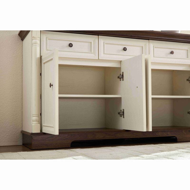 Buffet avec tiroirs Miliah, Blanc
