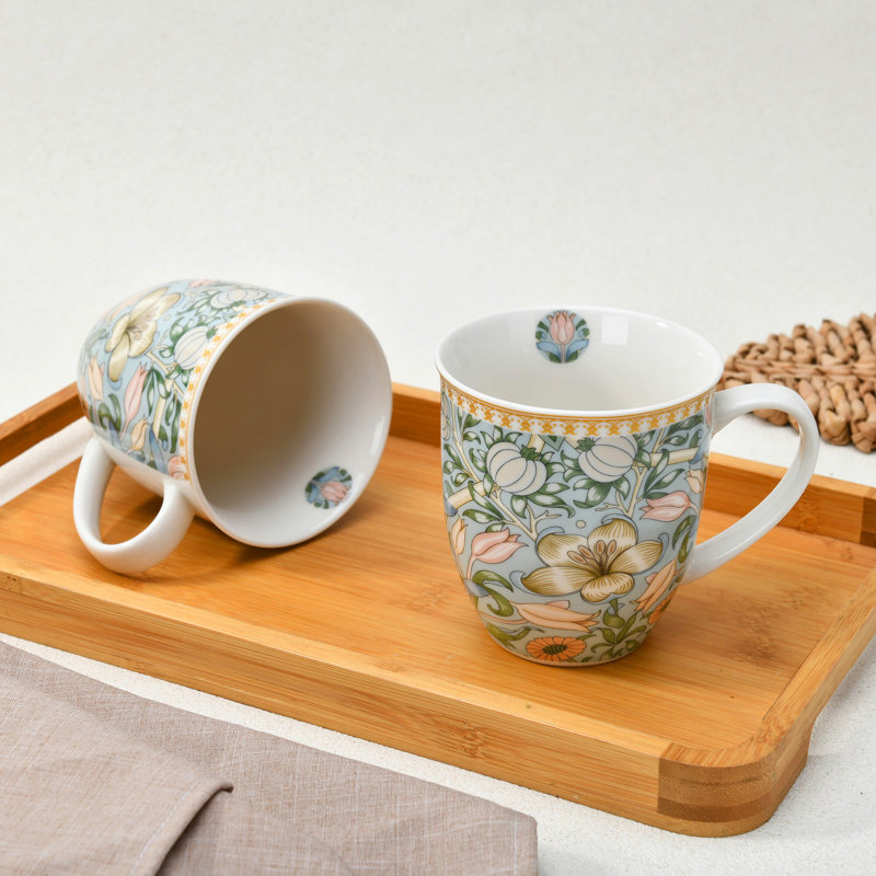Ensemble de 2 grandes tasses en porcelaine Morris Garden